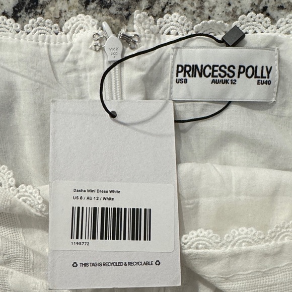 Princess Polly White Lace Trim Dress (US 8, M) - Picture 3 of 4